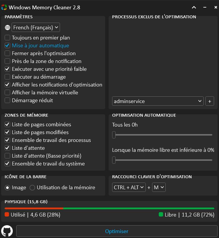 Libérez de la mémoire avec WinMemoryCleaner
